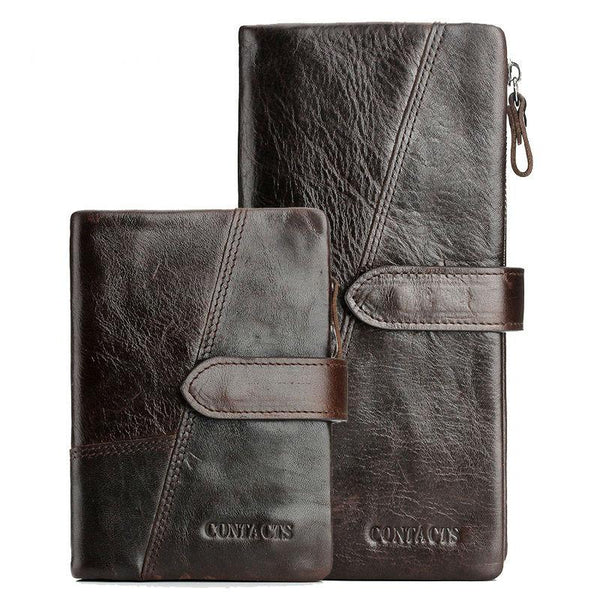 Cowhide Leather Men Wallets Clutch Wrist Bag