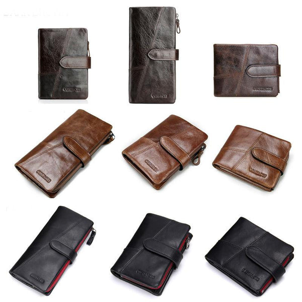 Cowhide Leather Men Wallets Clutch Wrist Bag