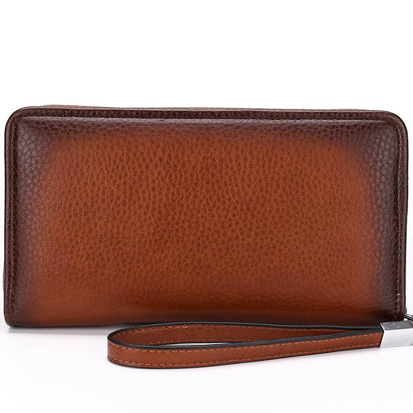 Male Leather Purse Men`s Clutch Wallets Handy Bags