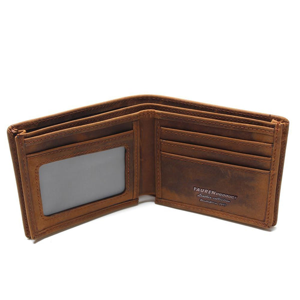 Vintage Crazy Horse Handmade Leather Men Wallets