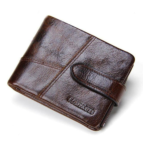 Cowhide Leather Men Wallets Clutch Wrist Bag