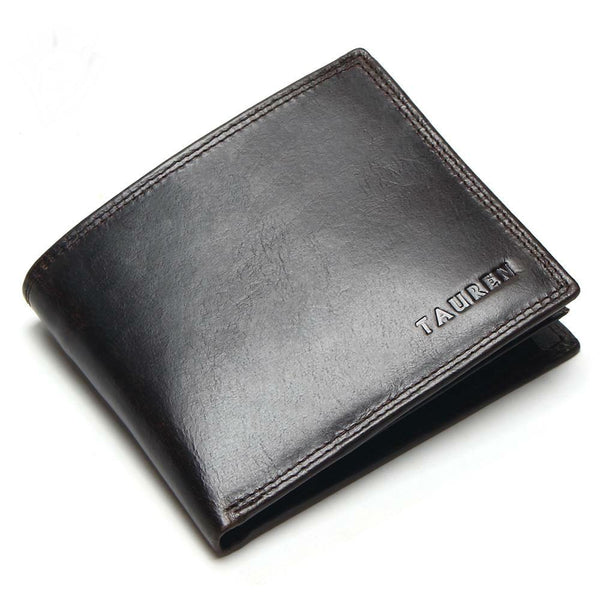 Crazy Horse Cowhide Leather Men Short Coin Purse Wallet