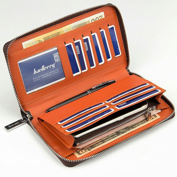 Leather Long Wallet Purses Casual Wallets Male Clutch Bag