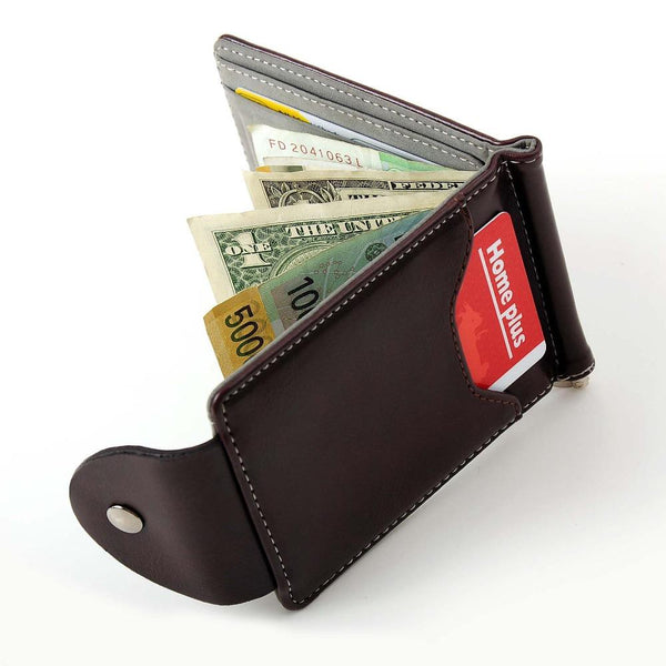 Mini Men's leather Money Clip Wallet Pocket Purse