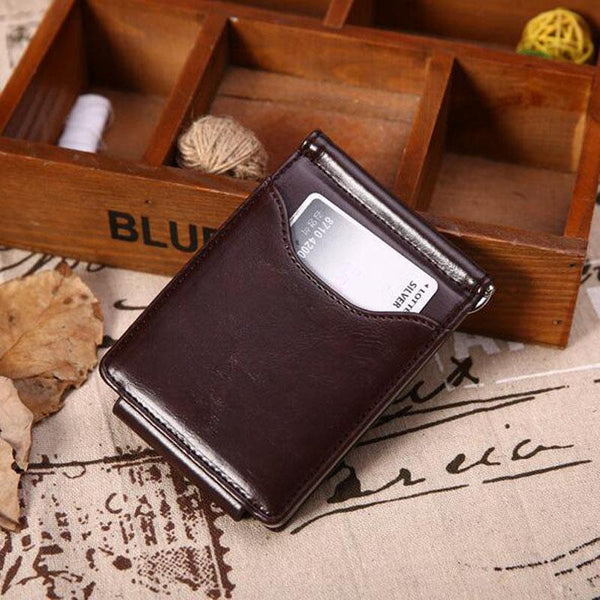 Mini Men's leather Money Clip Wallet Pocket Purse