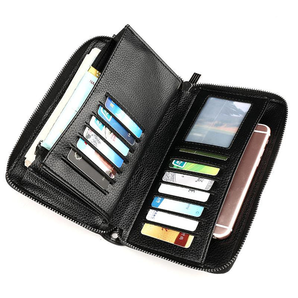 Casual Wallet Men Purse Clutch Bag Microfiber Leather Wallet