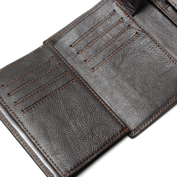 Leather Travel Wallet Cowhide Vintage Men Wallet