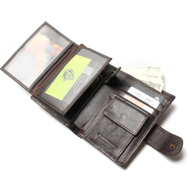Leather Travel Wallet Cowhide Vintage Men Wallet