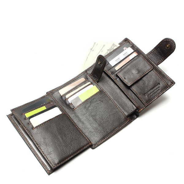 Leather Travel Wallet Cowhide Vintage Men Wallet