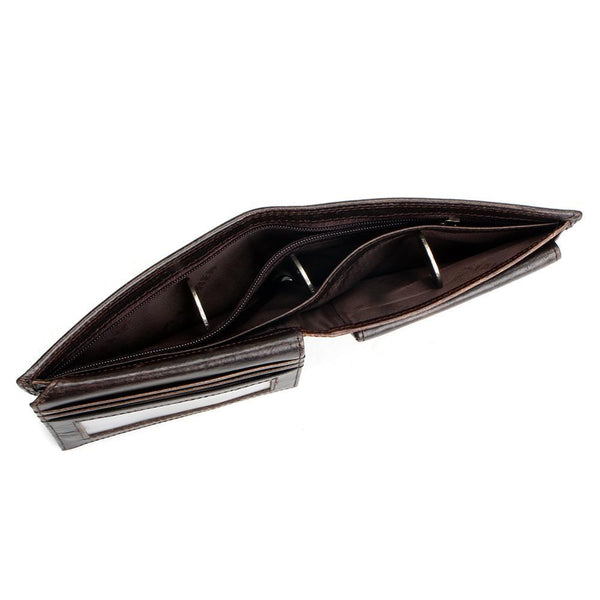 Crazy Horse Cowhide Leather Men Short Coin Purse Wallet