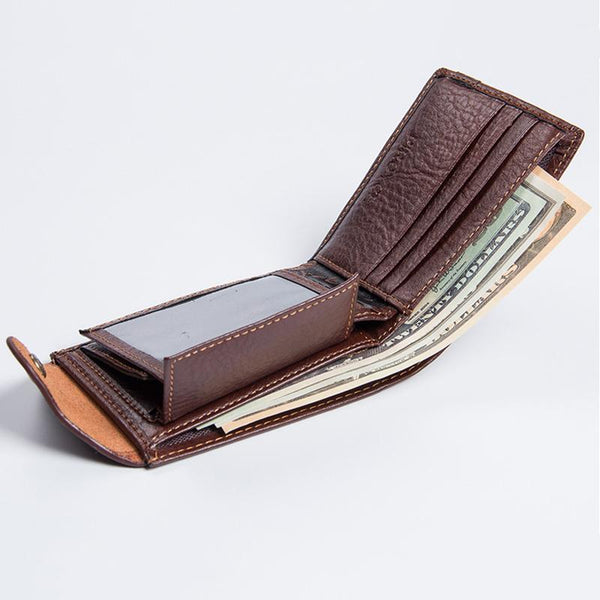 Small Wallet Men with Coin Pocket Zipper Men Leather