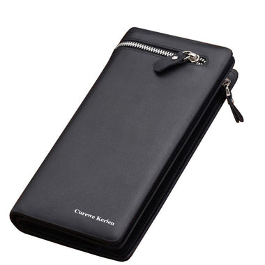 Men's Long Zipper Wallet Leather Clutch