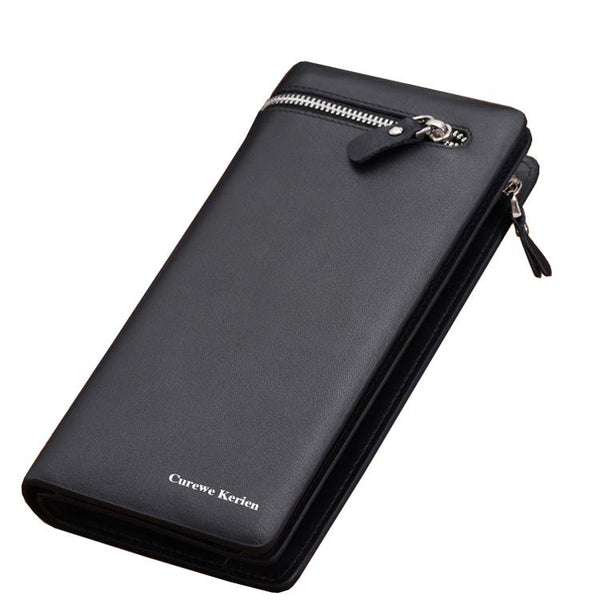 Men's Long Zipper Wallet Leather Clutch