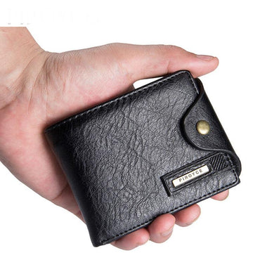 Small Wallet Men with Coin Pocket Zipper Men Leather