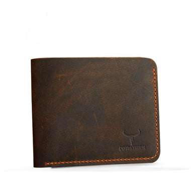 Crazy Horse Leather Men Wallets Vintage