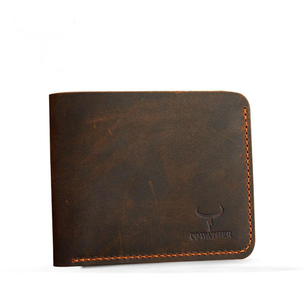 Crazy Horse Leather Men Wallets Vintage