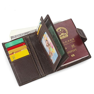 Leather Mens Passport Holder Wallets