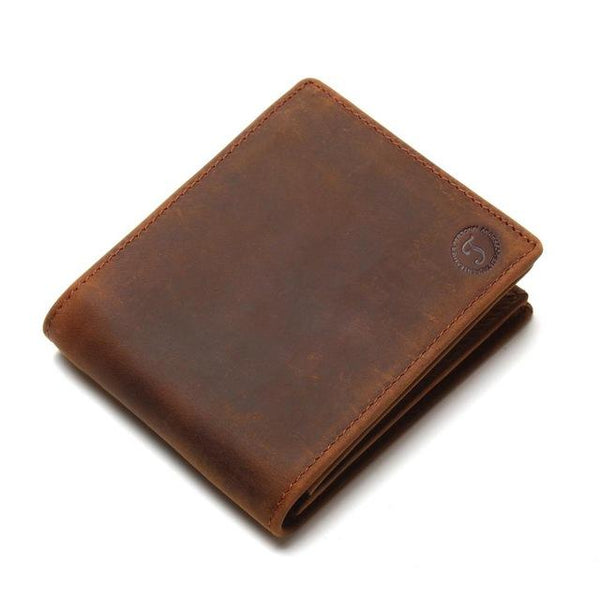 Vintage Crazy Horse Handmade Leather Men Wallets