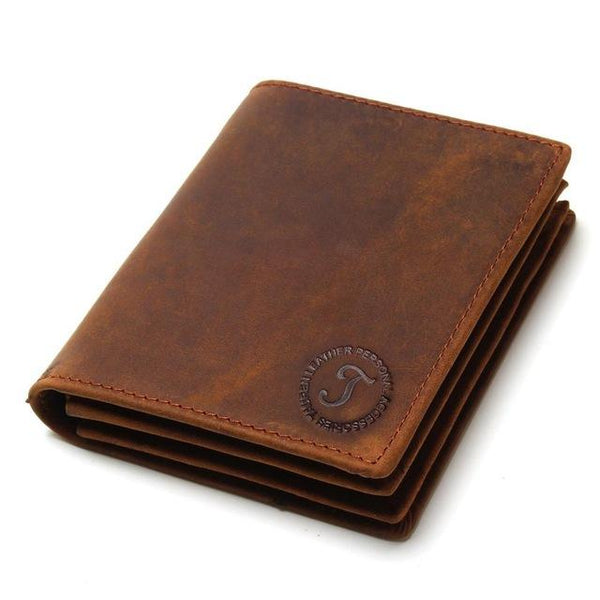 Vintage Crazy Horse Handmade Leather Men Wallets
