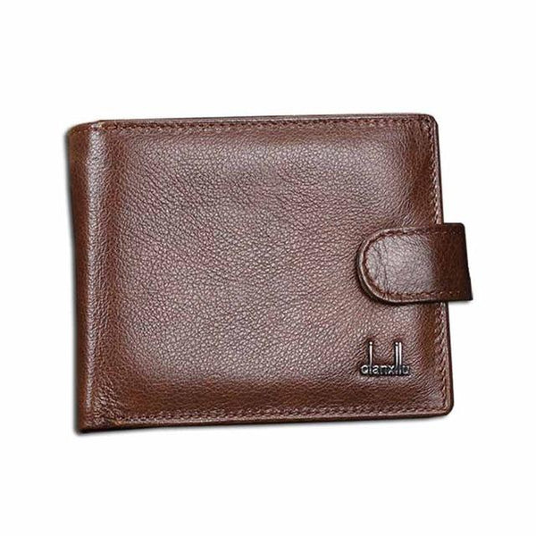Wallets Men Real Leather  Clutch Purse zipper Top