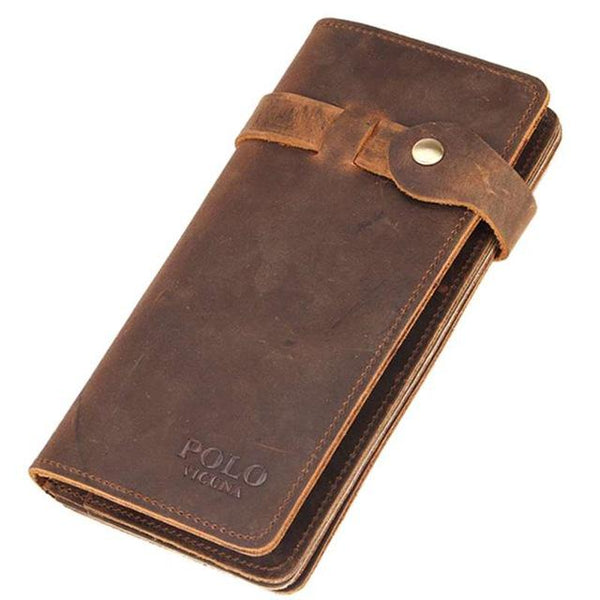 Large Capacity  Crazy Horse Genuine Leather Man Wallet
