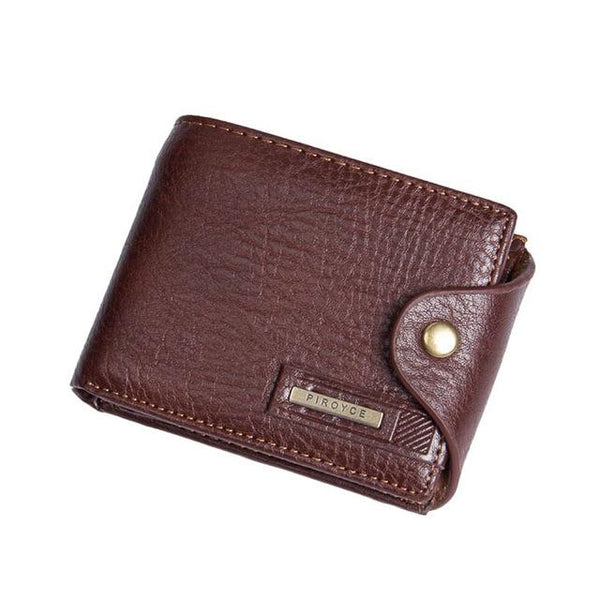 Small Wallet Men with Coin Pocket Zipper Men Leather