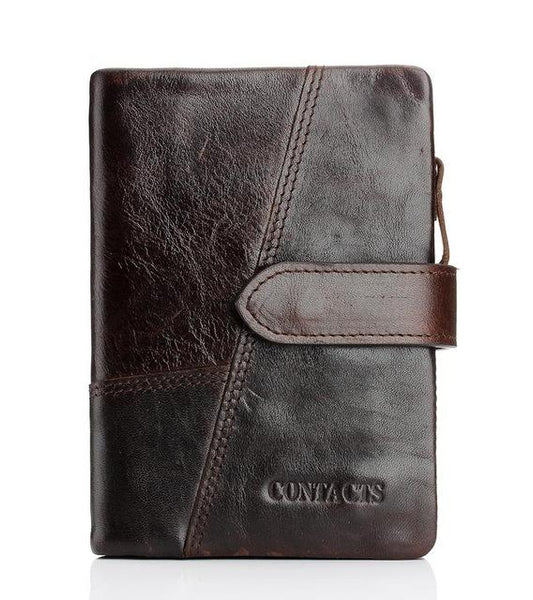Cowhide Leather Men Wallets Clutch Wrist Bag