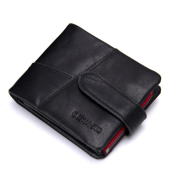 Cowhide Leather Men Wallets Clutch Wrist Bag