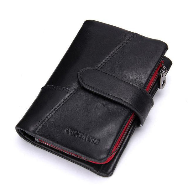 Cowhide Leather Men Wallets Clutch Wrist Bag