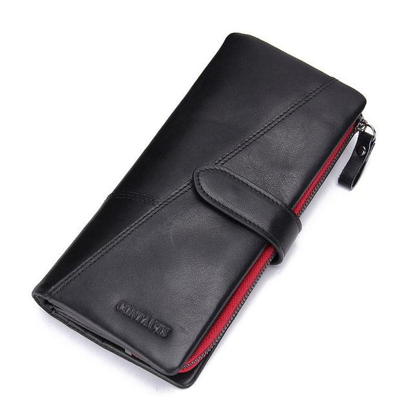 Cowhide Leather Men Wallets Clutch Wrist Bag
