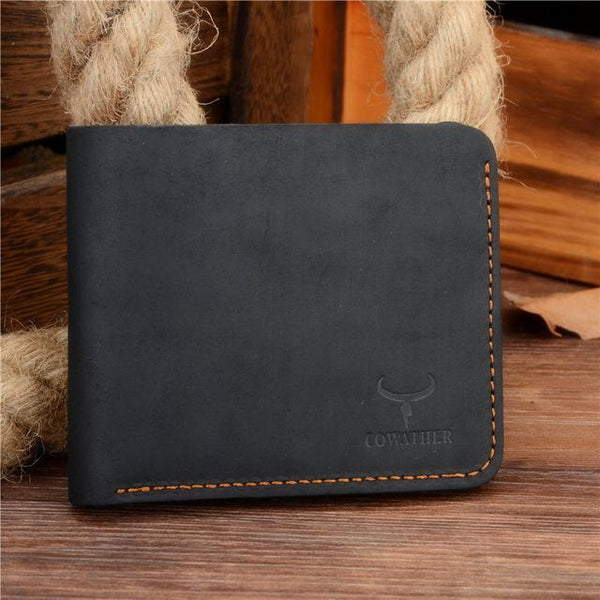 Crazy Horse Leather Men Wallets Vintage