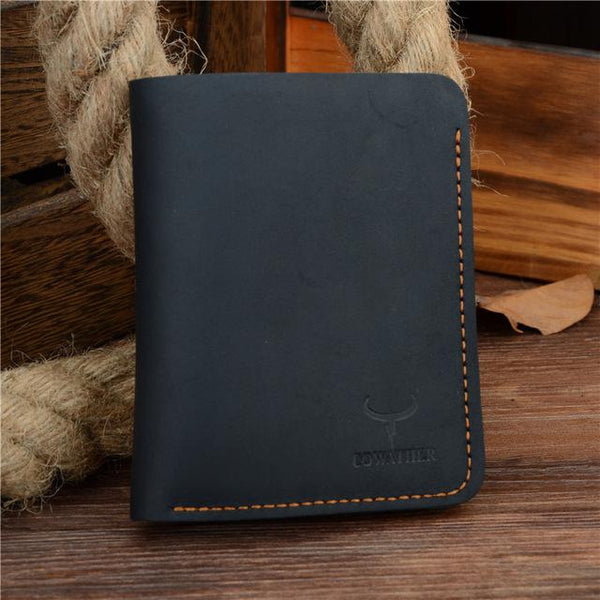 Crazy Horse Leather Men Wallets Vintage