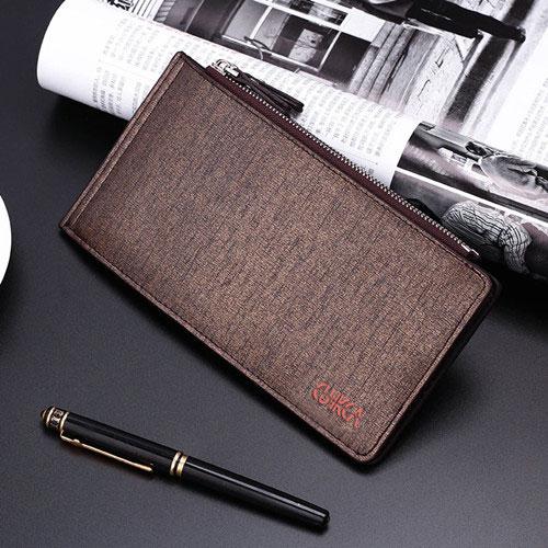 Men Wallet Double Zippers Business Men Clutch Handbags