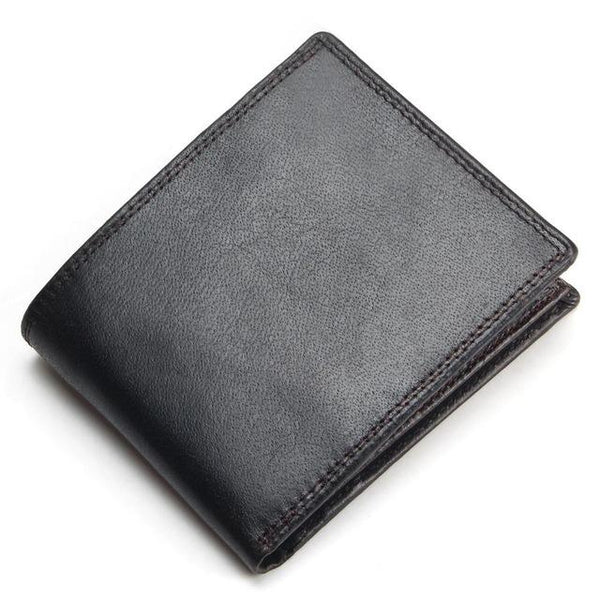 Crazy Horse Cowhide Leather Men Short Coin Purse Wallet