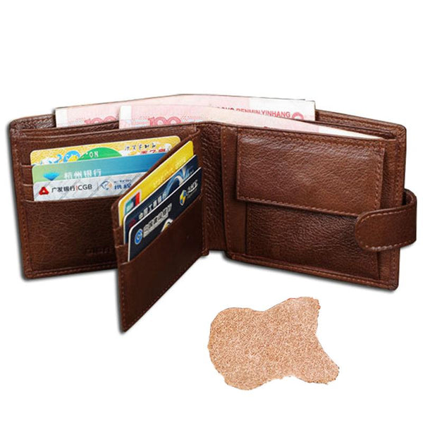 Wallets Men Real Leather  Clutch Purse zipper Top