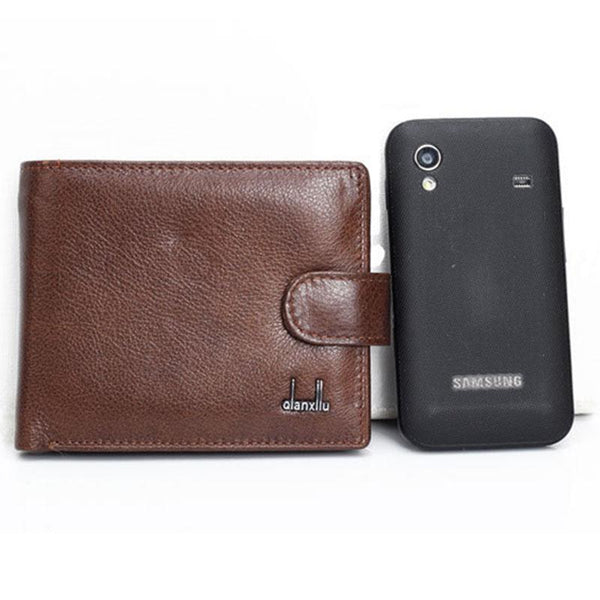 Wallets Men Real Leather  Clutch Purse zipper Top